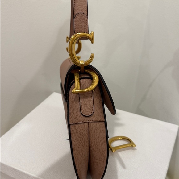 Christian Dior Saddle Bag Medium Nude Grained Leather – NEW Never Used Authentic - Picture 6 of 11